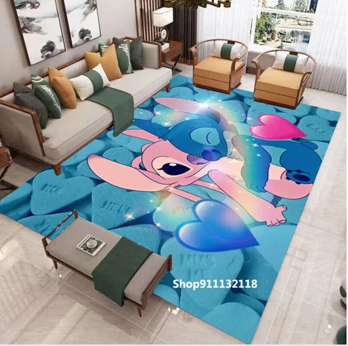 Kinder Teppich 3D Stitch Teppich Bodenmatte Schlafzimmer Teppich Fußmatten -- - Bild 13 von 24