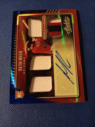 2022 SETH BEER ABSOLUTE AUTOGRAPHED AUTO ROOKIE RELIC CARD /50 #TT4S-JB D-BACKS