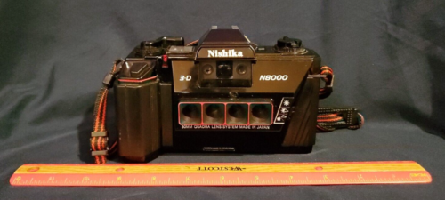 Nishika N8000 35mm 3D Quadra Lens System Film Camera Tested Works Tested Rare