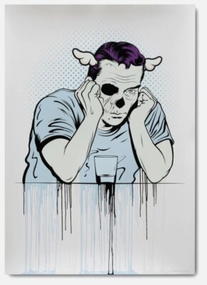 D*FACE / DFACE - Left For Dead - Signierter Limited Edition Siebdruck / Street Art
