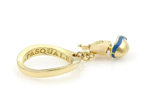 Pasquale Bruni 18k Gold Enamel & Diamond Boat Charm Ring - Size 7
