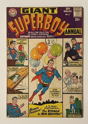 SUPERBOY ANNUAL #1. JUNE 1964. DC. VG. ONLY ANNUAL IN VOLUME 1! BAG & BOARDED. 