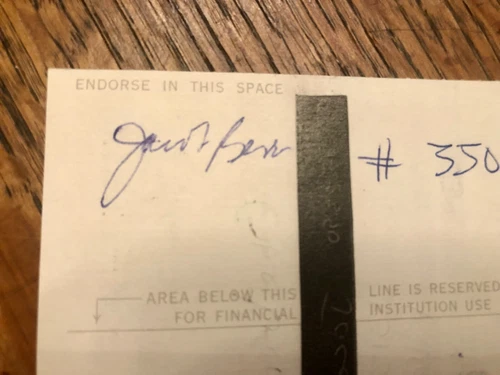 Jacob Beser, Enola Gay & Bockscar Crew, WW2 (Atomic Bomb), Signed Bank Check