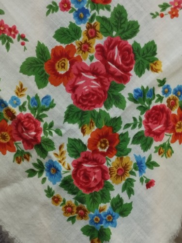 Vintage Colourful Shawl in Slavic folk style SCARF 5 pcs №4 - Picture 7 of 14