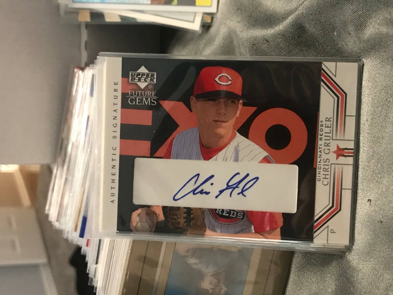 CHRIS GRULER 2002 Upper Deck Prospect Premieres #94  AUTO XRC REDS! kc13