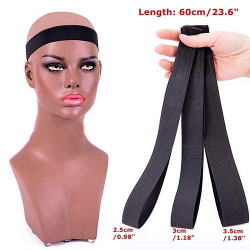 Verstellbares 60cm Perückenband feste Lace Perücken Randgriff elastisches Stirnband schwarz - Bild 9 von 11