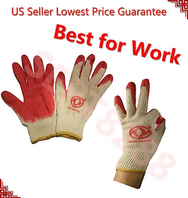 MAX CATCH Wholesale 240 Pairs Platinum Red Work Safety Gloves Latex Palm Coat Fit & Tight