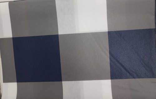 Thin Peva Vinyl Tablecloth 60" Round (4-6 people) GREY, WHITE & BLUE SQUARES, GR - Picture 2 of 8