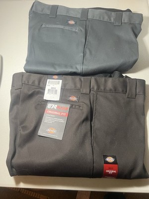 Dickies Men's Work Pants 874 Flex Original Fit Size 38x32. Two Pair. Brown, Gray