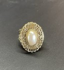 Pretty Faux Pearl Cabochon Scarf Slide Stretch Ring Country Western Cowgirl Gift — photo 3