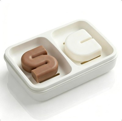 2-Compartment Shampoo Bar Holder | Slotted Soap Dish with Drainage Tray for Bar