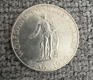 25 Schilling 1956 Mozart 2. Republik Wien Silber