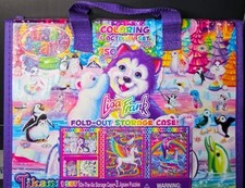 Lisa Frank Coloring Activity Set 750 Pieces Fold Out Storage Case Kids Gift NEW