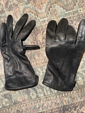 Womens Genuine Leather Black Gloves Size med Motorcycle