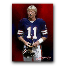 Phil Simms #4 Art Card Limited 13/50 Edward Vela Signed (New York Giants)