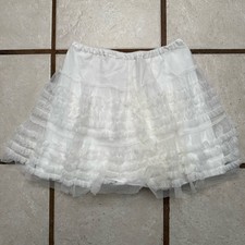 Retro Y2K Tulle Petticoat Tutu Miniskirt Small White Elastic Waist