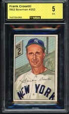 1952 BOWMAN #252 FRANK CROSETTI YANKEES MBA 5 EX 549614 (KYCARDS)