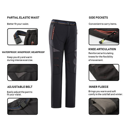 ⊹Women's Hiking Pants Fleece Removable Waterproof Windproof Mountain Trousers - Picture 13 of 20