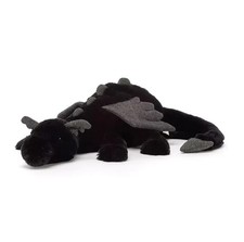 Jellycat Onyx Dragon 50cm Black Plush Rare Retired NWT