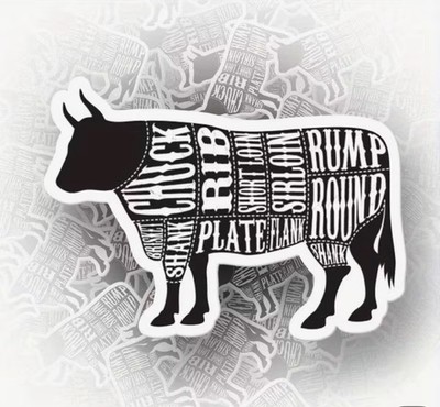 STEAK EAT BEEF FARMER RANCHER 3  Inch Cow Bull Cattle Steer Vinyl Decal Sticker