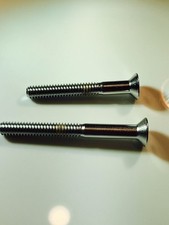 10-24 x 1-1/2" Chrome Flat Head Screws Qty 2 | Made in USA | Polished