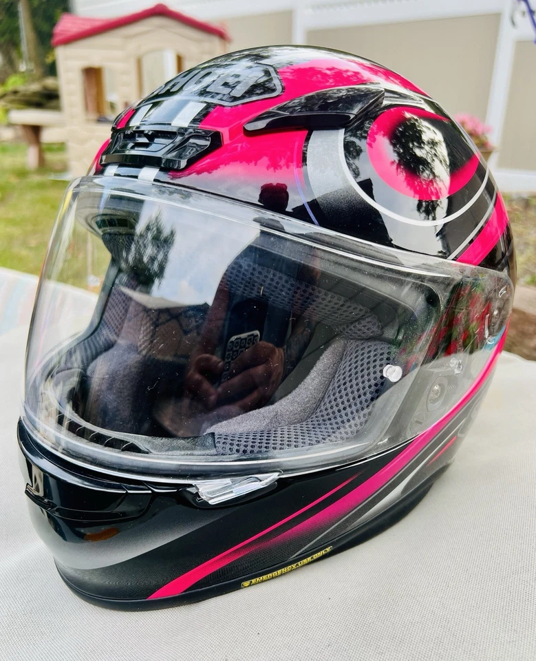 Shoei RF-1200 Intense Full Face Helmet Black/Pink/Clear Visor/Size Medium - Image 3 of 4