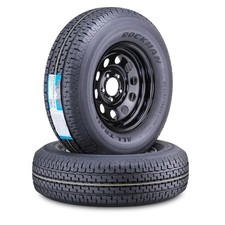 Rockman Trailer Tire Wheel St21575r14 8-ply D 108m 5x4.5 Pcd Black Mood Rim Pk2