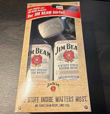 Jim Beam Geschenkset   2 x 0,7 l Original Jim Beam + Jim Beam Gürtel