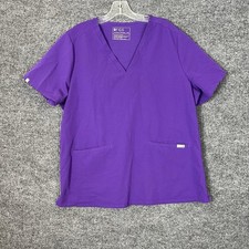 Figs Technical Collection Womens Scrub Top Size XXL Purple Short Sleeve Medical