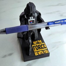 Darth Vader Pen Holder – 5 Color 3D Print | Gold “May the Force Be With You”