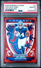 2025 Panini Rookies & Stars - Crusade Cam Skattebo #21 Red /99 (RC)