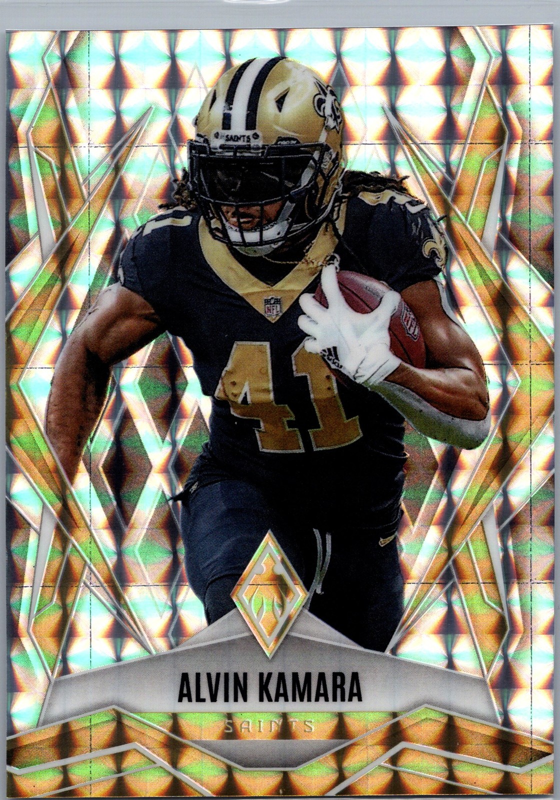 2025 Panini Phoenix #22 Alvin Kamara Silver Pyramids Prizm