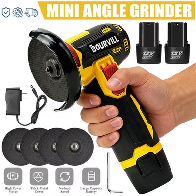 Rechargeable Mini Angle Grinder with a 12V Cordless Lithium Battery