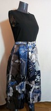 D, Exterior Women A-Line Fit-Flare black floral Sleeveless Dress Size 6 Italy