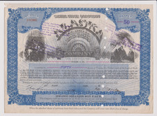 1931 ALASKA TREADWELL GOLDMINING Co. 50 SHARES STOCK CERTIFICATE