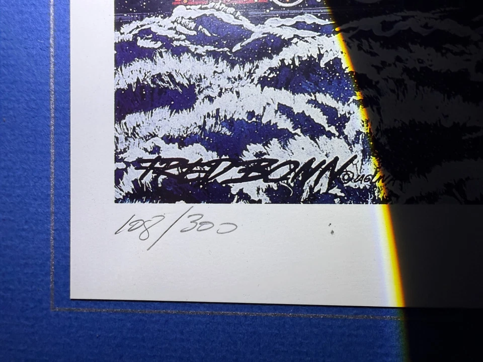 Tren de Navidad estampado Fred Bonn AUTO firmado, numerado y enmarcado 108/300 Foto 3 de 4