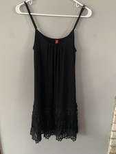 Whimsigoth Babydoll Dress Sz S/M Black Lace Trim Tiered Grunge Dark Fairy