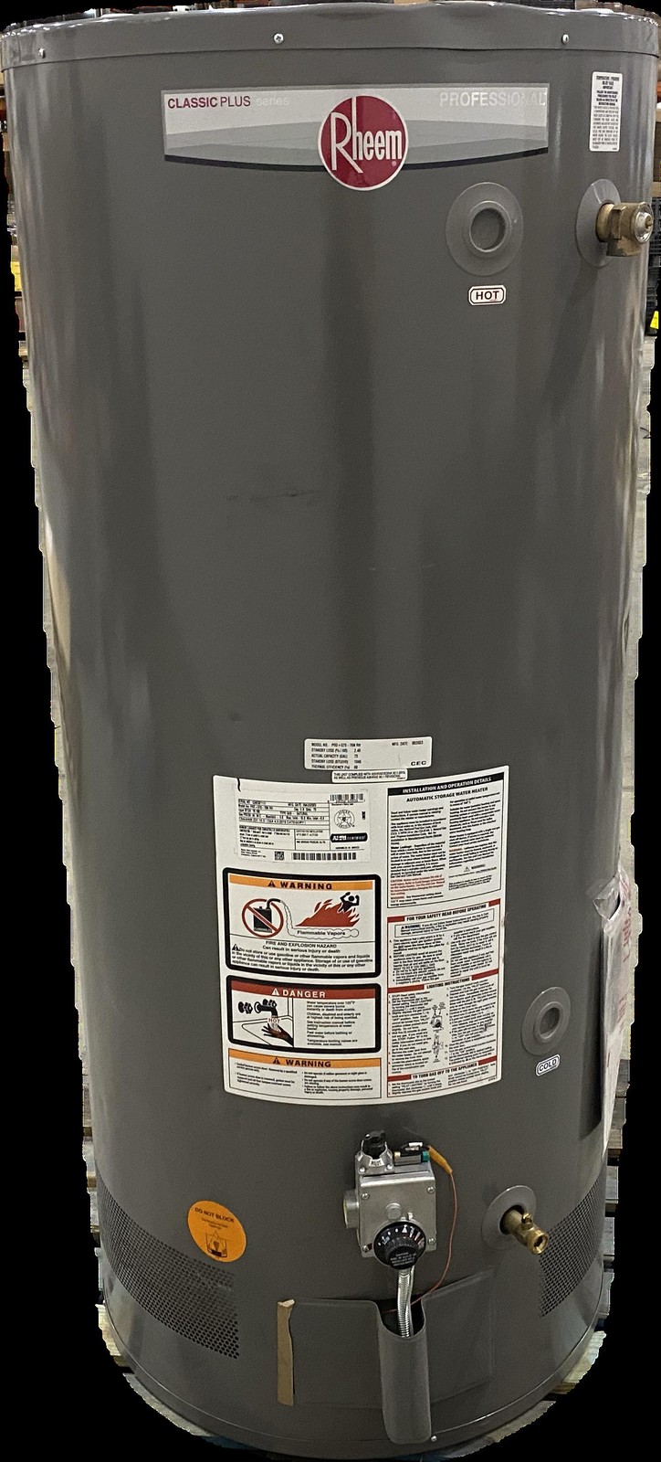 Rheem Professional Classic Plus 75 Gallon Nat Gas Water Heater PRO