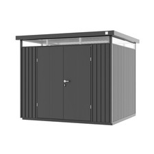 Casetta da giardino in vetroresina Primeyard capanno per attrezzi capanno per attrezzi metallo tetto piano antracite