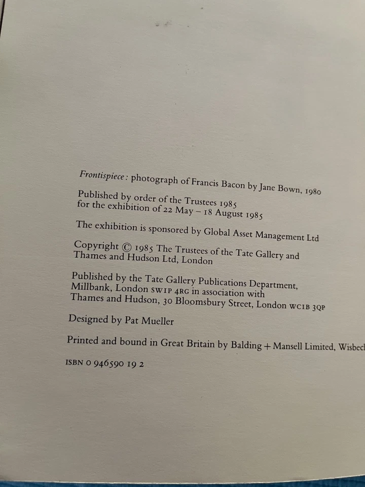 Francis Bacon - Tate Gallery Exhibition Catalogue *GOOD* - Imagem 4 de 4