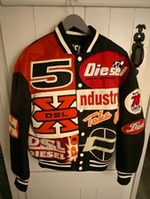 Multi-Patched Diesel Bomber Jacket - Red And Black - Size S