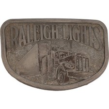 Raleigh Lights Cigarettes Semi Tractor Trailer Truck 80s Vintage Belt Buckle
