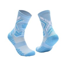3-Pair Athletic Crew Socks - Moisture Wicking Breathable Cushioned Running Socks