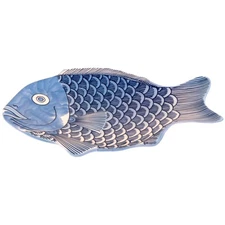 G.E.T. 370-14-BL Melamine Fish Serving Platter, 14" x 10", Blue (Set of 12)