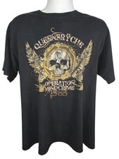 Mens Queensr&yuml;che Tour Tshirt Size L Gildan Heavy Cotton Black A209