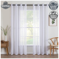 Voile VorhäNge Mit ÖSen Transparent 140X225 Cm 2Er Set Weiß Deko Vorhang