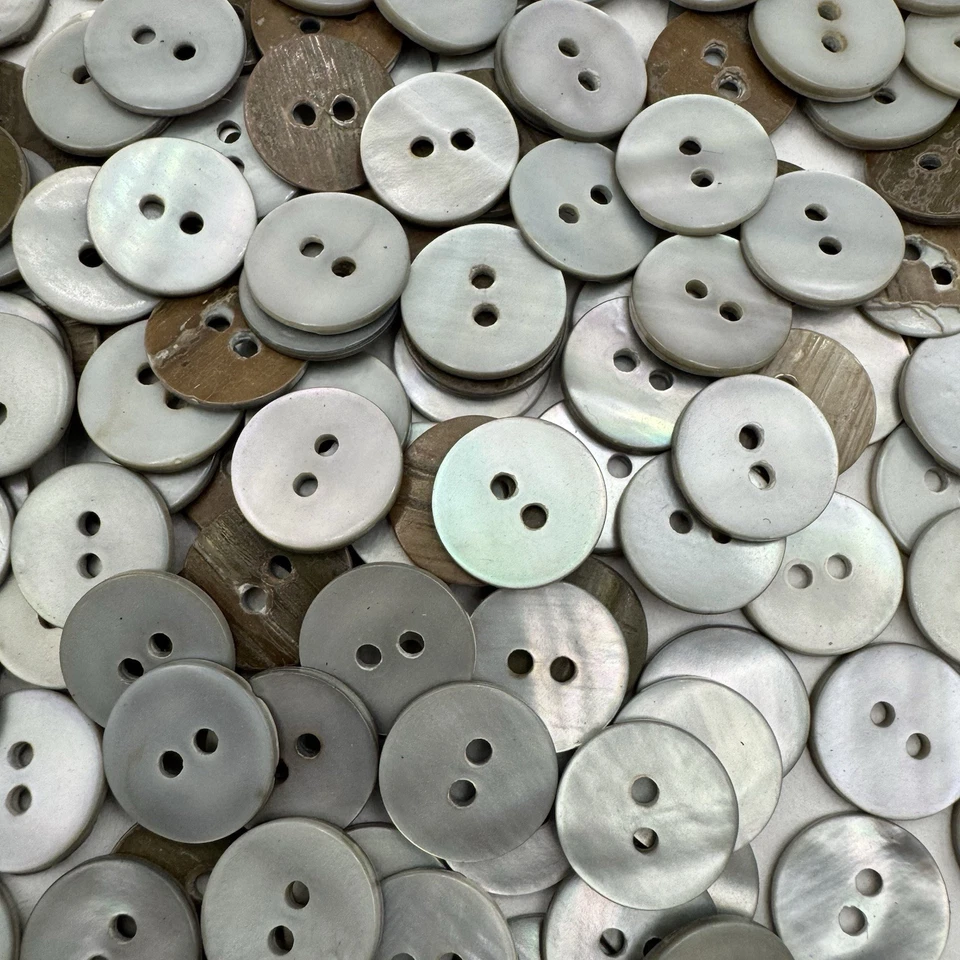 Lt. Smoke Japanese River Shell Shirt/Blouse Button 13mm 1/2" 2hole - Image 2 of 3