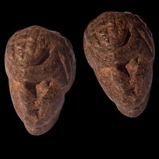 Petite tête romaine sculptée en pierre – Ier–IIIe siècle apr.