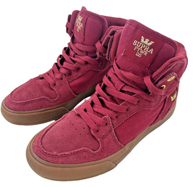 Supra Vaider Rose Red Sneakers   US Men's Size 5 Medium