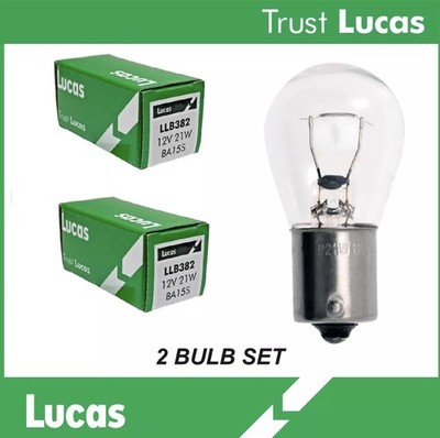 2X Lucas 382 12V 21W Bulb Stop Side Flasher Stop Tail Brake Car Fog Single Pin
